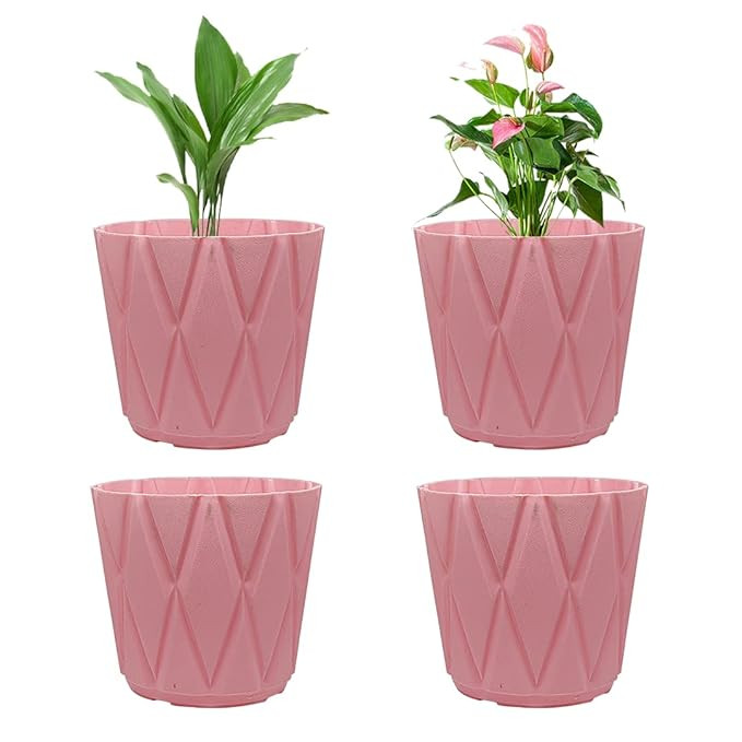 PLASTIC POT PINK 4 INCH (PACK OF 4 PC)
