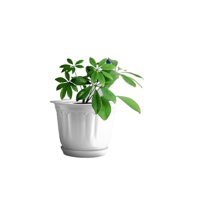 PLASTIC POT WHITE 10 INCH (PACK OF 5 PC)