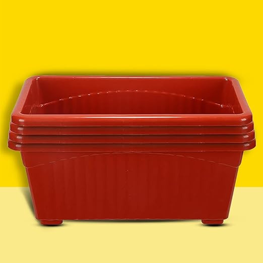 PLASTIC WINDOW POTS -RED (PACK OF 4 PCS)