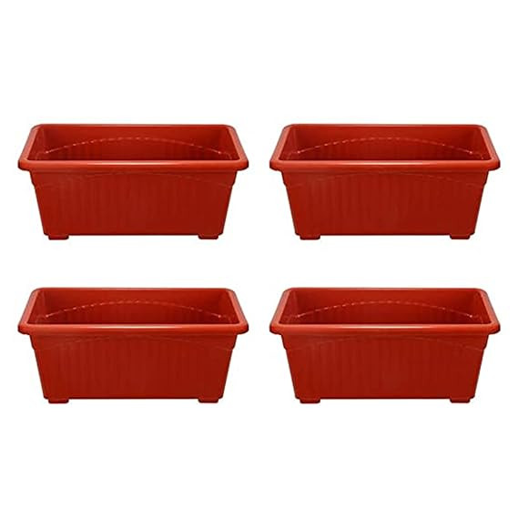 PLASTIC POTS -13 INCH RED (PACK OF 4 PCS)
